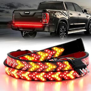 60 Inch Truck Tailgate Light Strip, Upgraded Arrow Design Dynamic Taillight bar Red & Amber Sequential Lighting with Taillight Brake Turn Signal, IP67 Flexible Tailgate Light, 60 in in Saudi Arabia