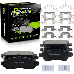New 8pcs Complete Front+Rear Super Quiet Slotted & Shimmed Ceramic Disc Brake Pads w/Installation Hardware Kit Compatible With 05-12 Nissan Pathfinder 4.0L V6 in Saudi Arabia