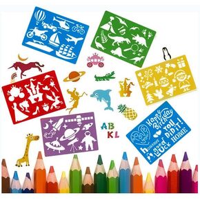 Drawing Stencils Set, 20 Pcs Stencil Kit, Colorful Art Painting Template,Great for Creating Art in Kuwait