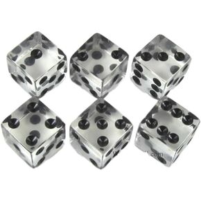 Clear Transparent Dice D6 16mm Set of 6 by Koplow Games in Saudi Arabia
