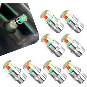 4 PCS Tire Pressure Monitor Valve Stem Caps, 2.4Bar 36PSI Tire Pressure Monitor Valve Stem Cap Sensor Indicator, 3-Color Eye Alert Valves Caps, Universal for Most Cars in Saudi Arabia