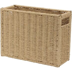 14.6 x 5.9 x 10.8 Inch Large Decorative File Box, Decorative File Baskets for Seagrass Hanging Organizers Portable Letter Size Document, Folder Filing Cabinet with Lid for Home Office Decor in Saudi Arabia