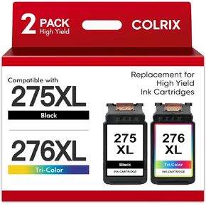 275XL 276XL Ink Cartridges Combo Pack Compatible Replacement for Canon 275 276 XL PG275 CL276 Work for Canon Pixma TS3520 TS3522 TS3500 TS3720 TS3722 TS3700 Printers (1 Black, 1 Color Combo) in Saudi Arabia