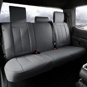 أغطية مقاعد السيارة المخصصة من Coverland متوافقة مع Hyundai Creta 2016-2025 - غطاء مقعد من الجلد الفاخر غير القابل للانزلاق وغطاء مقعد مقاوم للماء وغطاء داخلي مناسب [مجموعة كاملة للمقعد باللون الرمادي الداكن] in Kuwait