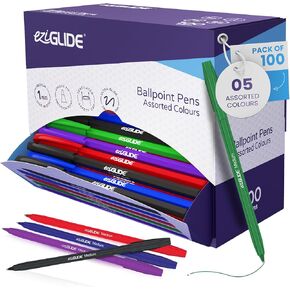Ballpoint Pens - Biro Pens Multipack with Medium Point (1.0mm) for Effortless, Smooth Handwriting & Consistent Flow (Purple, Pack of 10) in Kuwait