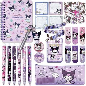 مجموعة هدايا قرطاسية لطيفة Kawaii Back to School بما في ذلك دفتر الملاحظات وقلم الرصاص Cas وقلم حبر جاف وملصقات حامل شارة الهوية وسلسلة المفاتيح المرجعية (الأزرق) in Kuwait