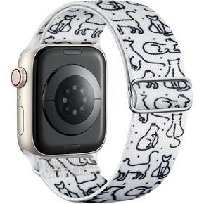 حزام نايلون قابل للتمدد متوافق مع Apple Watch Series 9 8 7 45mm 41mm Ultra 2 Band 49mm Series 6 5 4 SE 44mm 40mm Series 3 2 1 38mm 42mm رجال iWatch Bands إمرأة مرن منفرد حلقة رياضية حزام in Kuwait