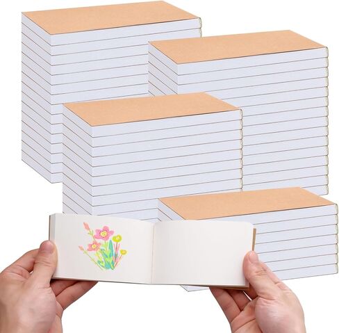 TANEMUDO 52 قطعة من كتب الوجه الفارغة مقاس 4.5 × 2.5 بوصة مجموعة لوحة رسم صغيرة، ورق كتاب قلاب للرسوم المتحركة للرسم والرسم والكرتون والفن in Kuwait