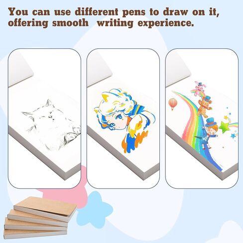 TANEMUDO 52 قطعة من كتب الوجه الفارغة مقاس 4.5 × 2.5 بوصة مجموعة لوحة رسم صغيرة، ورق كتاب قلاب للرسوم المتحركة للرسم والرسم والكرتون والفن in Kuwait