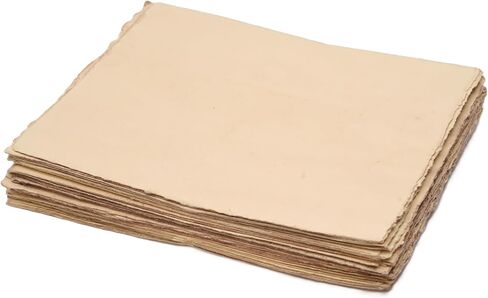 Watercolor Paper - 50 Sheets 150gsm Thick Virgin Cotton Handmade Deckled Edge Paper (Antique/Vintage, 7 X 5) in Saudi Arabia