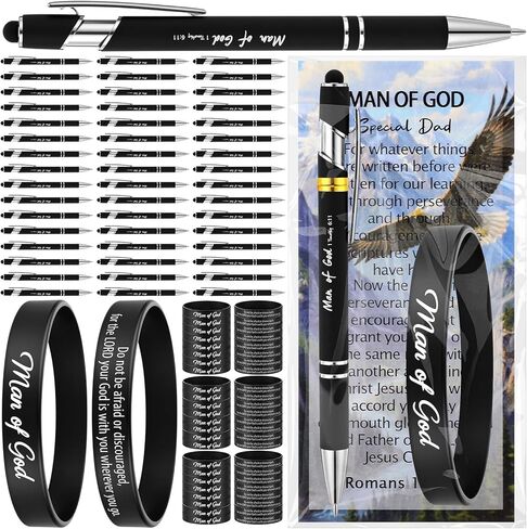 24 Sets Father Day Gifts Bulk for Men Christian Ballpoint Pens Silicone Wristbands and Bible Verse Bookmark Man of God Church Gifts for Men Dad Father Godfather in Saudi Arabia