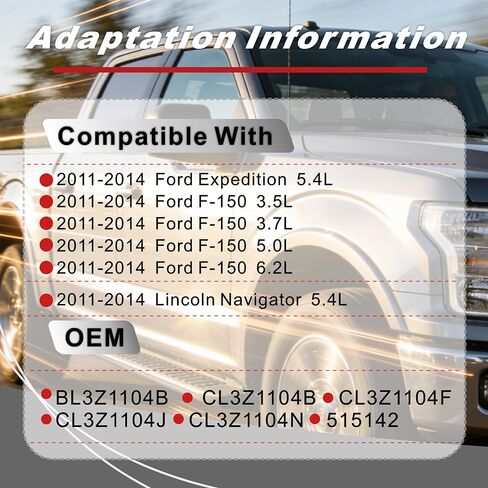 515142 Front Wheel Bearing Hub Assembly Compatible with 2011 2012 2013 2014 Ford F-150, Expedition, Lincoln Navigator, 6 Lug Bolts w/ABS, Replaces BL3Z-1104-A (Pair) in Kuwait