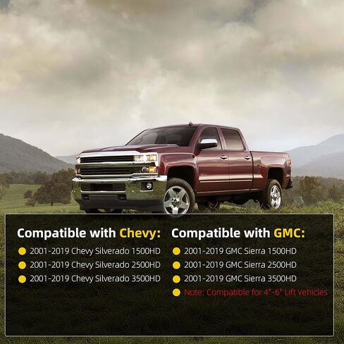 وصلات نهاية قضيب Dasbecan Sway (4"-6") متوافقة مع 1999-2019 Chevy Silverado & GMC Sierra 1500HD 2500HD 3500HD، تحل وصلات تثبيت التعليق الأمامي شديدة التحمل # KRSWEL46 in Kuwait