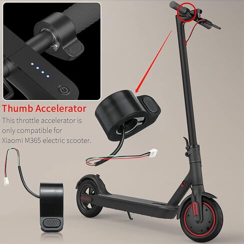 Scooter Thumb Accelerator, Thumb Throttle Compatible with Xiaom-i m365 Electric Scooter, Accelerator Speed Control Replacement with Waterproof Plug(Color:Black) in Saudi Arabia