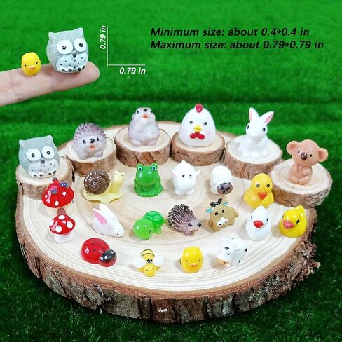 100 Pcs Mini Resin Animals Figures, Mixed Tiny Plastic Animals Figurines to Hide Miniature Fairy Garden Decorations, Mix-100-mix in Kuwait