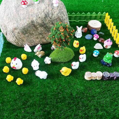 100 Pcs Mini Resin Animals Figures, Mixed Tiny Plastic Animals Figurines to Hide Miniature Fairy Garden Decorations, Mix-100-mix in Kuwait