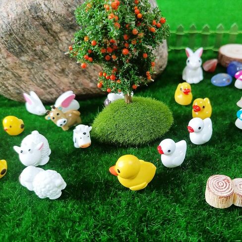 100 Pcs Mini Resin Animals Figures, Mixed Tiny Plastic Animals Figurines to Hide Miniature Fairy Garden Decorations, Mix-100-mix in Kuwait