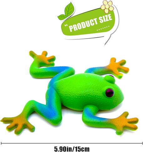 KIBBEH 2 Piece Frog Filling Set, Realistic Frog Simulation Frog Animal Model Soft Elastic Party TPR Tree Frog Sensory in Kuwait