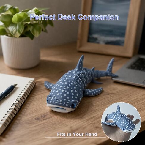 3D Printed Whale Shark, Realistic 3D Printed Animals Figures, Flexible Joint Animal Models, Surprise Gifts for Fidget Enthusiasts and Ocean Lovers- Made from PLA in Saudi Arabia