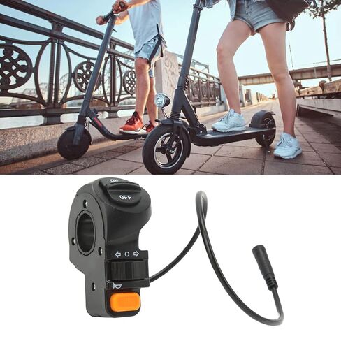 Electric Bike Light Switch, 3 in 1 Ebike Spotlight Headlight On Off Toggle Push Button Handlebar Mount Water Proof Bike Turn Light Horn Switch for Electric Scooter in Saudi Arabia