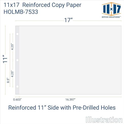 7533 Reinforced Premium Multipurpose Copy Paper 24lb 11" x 17" 3 Holes 1 Case/4 Reams/2000 Sheets in Saudi Arabia