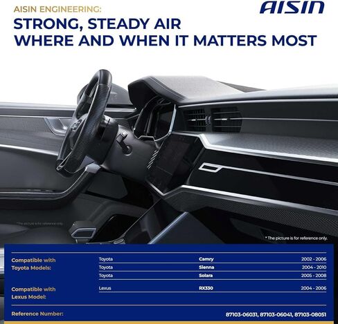 محرك منفاخ AISIN AFTERMARKET BLMT-00030 HVAC مع مجموعة عجلات - متوافق مع Toyota Camry 2002-2006، Sienna 2004-2010، Solara 2005-2008، Lexus RX330 2004-2006 in Kuwait