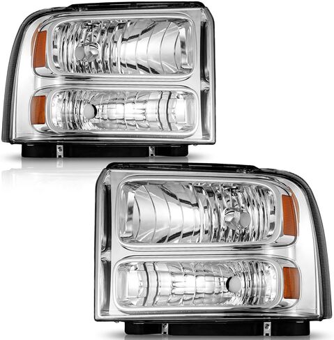 المصابيح الأمامية WEELMOTO متوافقة مع 2005-2007 Ford F250 F350 F450 F550 Super Duty، لـ 2005 2006 2007 Ford F250 استبدال المصابيح الأمامية غطاء أسود in Saudi Arabia