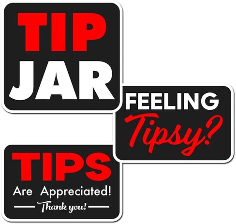 Tips are Appreciated Sticker for Tip Jar Bartenders, Musicians, Restaurants, Bars, Feeling Tipsy Decal - Money Container, Bucket Decor Stickers 3 Inches in Saudi Arabia