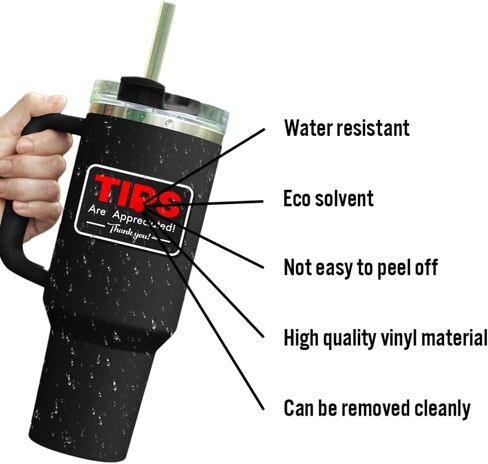 Tips are Appreciated Sticker for Tip Jar Bartenders, Musicians, Restaurants, Bars, Feeling Tipsy Decal - Money Container, Bucket Decor Stickers 3 Inches in Saudi Arabia