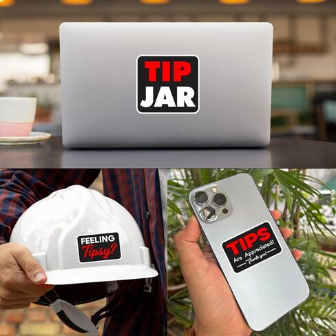 Tips are Appreciated Sticker for Tip Jar Bartenders, Musicians, Restaurants, Bars, Feeling Tipsy Decal - Money Container, Bucket Decor Stickers 3 Inches in Saudi Arabia