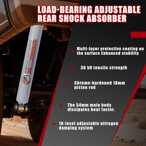 SPRINGCRAE 0-3" Rear Shock Absorbers for Ram 1500 2009-2018 4WD (Red),With Black Dust Cover in Saudi Arabia