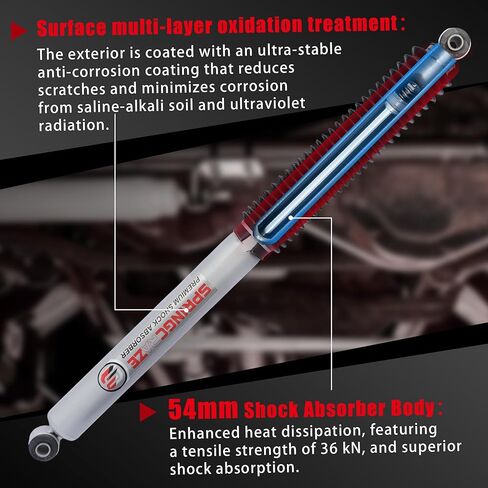 SPRINGCRAE 0-3" Rear Shock Absorbers for Ram 1500 2009-2018 4WD (Red),With Black Dust Cover in Saudi Arabia