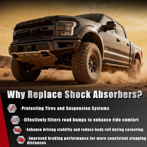 SPRINGCRAE 0-3" Rear Shock Absorbers for Ram 1500 2009-2018 4WD (Red),With Black Dust Cover in Saudi Arabia