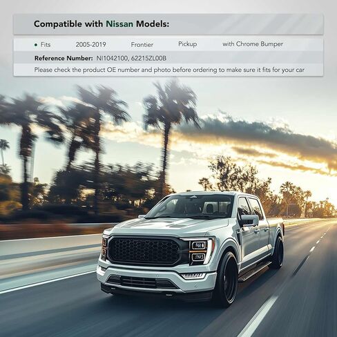 YHTAUTO Front Left Driver Outer Side Bumper Support Compatible with Nissan Frontier 2005-2019 Pickup, with Chrome Bumper, HSS Bumper Bracket in Kuwait