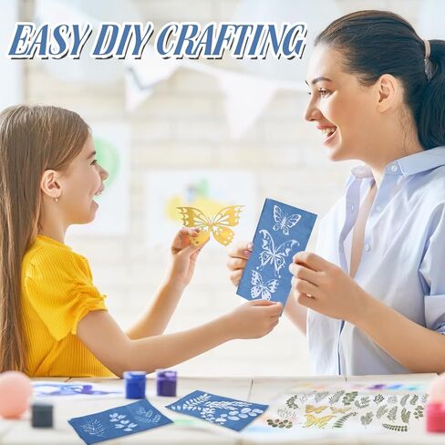 طقم ورق طباعة الشمس من Nezyo مكون من 100 قطعة من ورق Cyanotype مع 10 ألواح من البلاستيك الشفاف وقوالب ورق فراشات ورقية للبالغين من الورق الحساس للشمس للحرف الفنية DIY (5.83 × 8.27 بوصة) in Kuwait