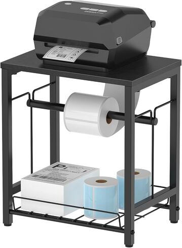 NANANARDOSO Label Holder for Thermal Printer with Basket,Wooden Label Holder for Shipping Label Printer,Sticker Roll Holder for Home, Office Small Business,White in Saudi Arabia