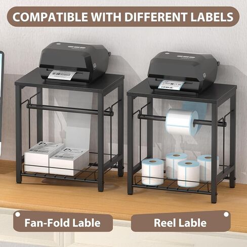 NANANARDOSO Label Holder for Thermal Printer with Basket,Wooden Label Holder for Shipping Label Printer,Sticker Roll Holder for Home, Office Small Business,White in Saudi Arabia