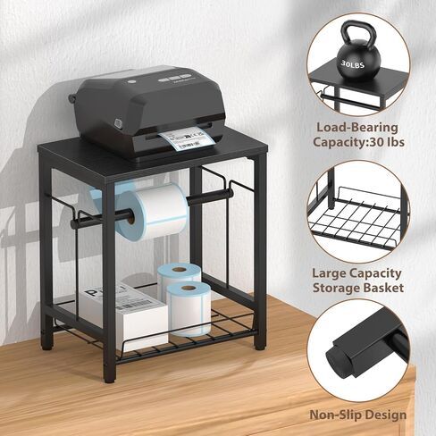NANANARDOSO Label Holder for Thermal Printer with Basket,Wooden Label Holder for Shipping Label Printer,Sticker Roll Holder for Home, Office Small Business,White in Saudi Arabia