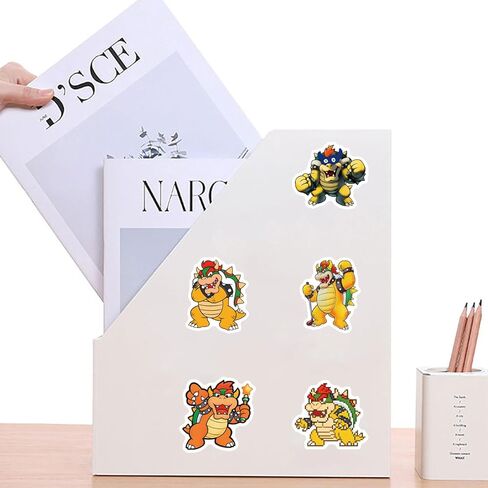 62pcs Bowser Stickers Decals Pack，Cute Cartoon Stickers Vinyl Reusable Non-Repeating Waterproof Vinyl Decals，for Water Bottle Phone Laptop Guitar Scrapbook Skateboard Luggage in Saudi Arabia