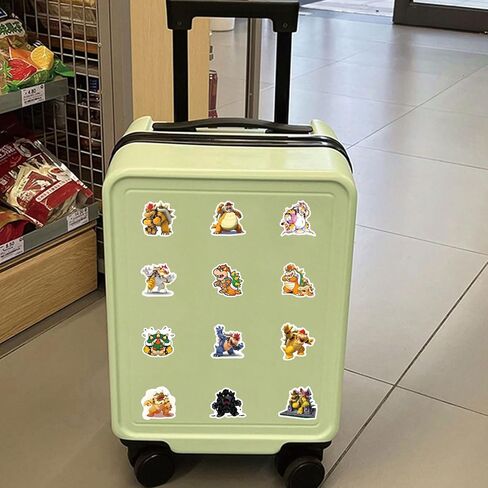 62pcs Bowser Stickers Decals Pack，Cute Cartoon Stickers Vinyl Reusable Non-Repeating Waterproof Vinyl Decals，for Water Bottle Phone Laptop Guitar Scrapbook Skateboard Luggage in Saudi Arabia