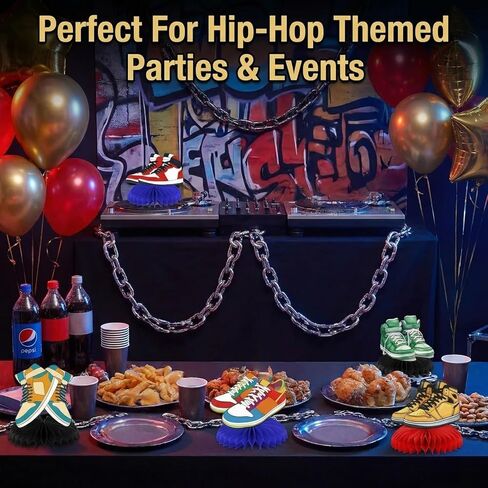 9Pcs Sneaker Honeycomb Ball and Table Centerpieces, Shoe Themed Party Decorations and Favors for Sports Baby Shower, Birthday, Hip Hop Event Supplies in Saudi Arabia