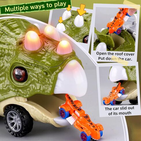 Dinosaur Truck Toys for Kids 3-5 5-7, 62-inches Dinosaur Trucks with 6 Cars, Birthday Gifts Dinosaur Toy for 3 4 5 6 7 Year Old Boy, Toddler Boy Toys in Saudi Arabia
