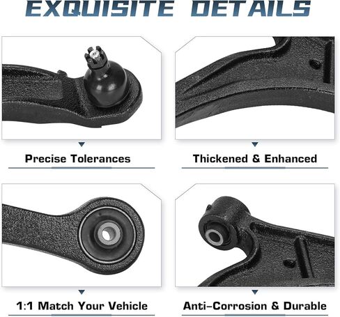 طقم أذرع التحكم الأمامي السفلي والأمامي والخلفي مناسب لـ 2007-2012 Ford Fusion Lincoln MKZ Mercury Milan مع طقم تعليق أمامي مفصل كروي - جانب السائق والراكب K620492 K620493 K620149 in Kuwait