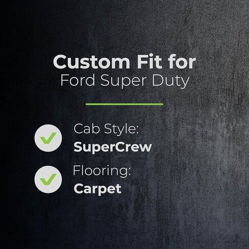 Smart Choice Car Floor Mats Custom fit for 2017-2026 Ford Super Duty - Made in USA - Black - Full Set 1st & 2nd Row in Saudi Arabia