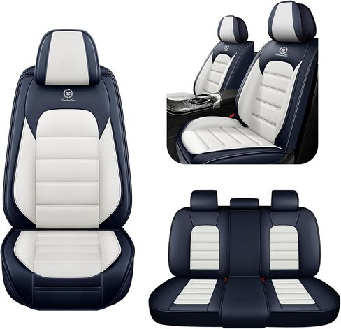 5 Car Seat Covers for Hyundai Santa Fe 2001-2026 Breathable Leather,Waterproof Car Seat Protectors with Comfort Headrest Pillows,Automotive Vehicle Cushion with Storage Pockets (Luxury,Brown) in Saudi Arabia