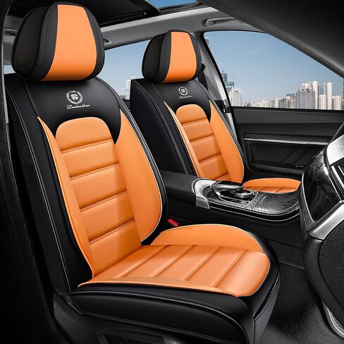 5 Car Seat Covers for Hyundai Santa Fe 2001-2026 Breathable Leather,Waterproof Car Seat Protectors with Comfort Headrest Pillows,Automotive Vehicle Cushion with Storage Pockets (Luxury,Brown) in Saudi Arabia