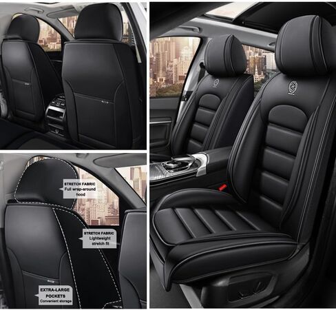 2PCS Seat Covers Fit for Toyota 4Runner 2000-2025 Leather Car Seat Covers Waterproof Anti-Slip Car Seat Protectors Comfort Automotive Seat Covers with Airbag（Standard,Classic Black） in Saudi Arabia