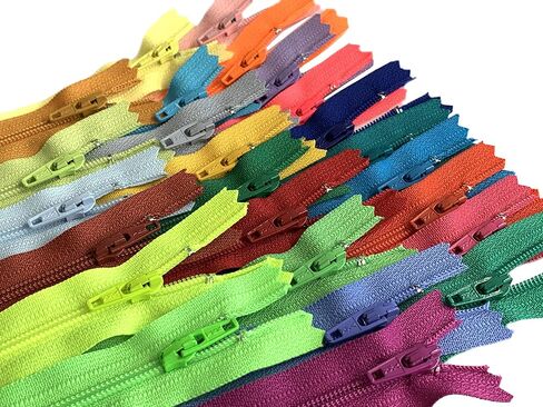 120pcs YKK #3 Nylon Coil Zippers Bulk Tailor Sewing Crafts (20 Colors) Made USA (5 Inches) in Kuwait