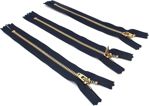 YKK 5" YKK Pants Brass Zipper #4.5 - Navy (3 Zippers) in Kuwait