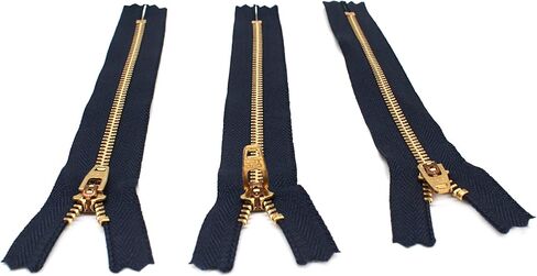 YKK 5" YKK Pants Brass Zipper #4.5 - Navy (3 Zippers) in Kuwait